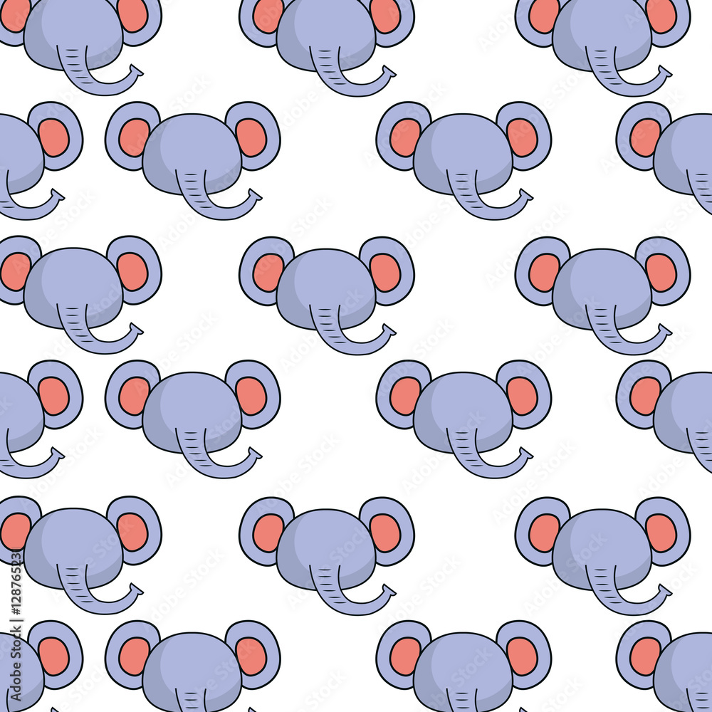 cute elephant kawaii character vector illustration design