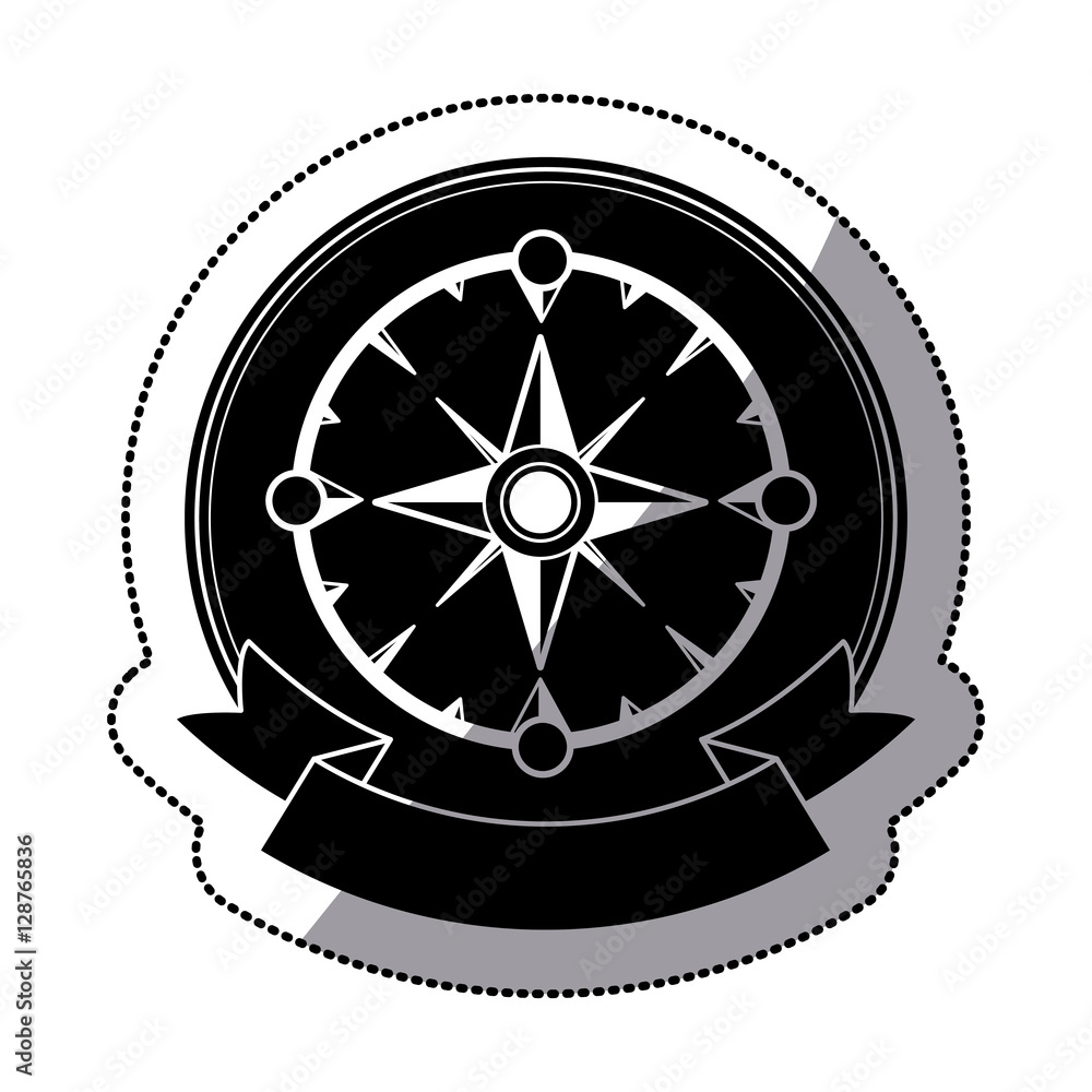 Compass icon. Instrument tool navigation location and object theme. Isolated design. Vector illustration