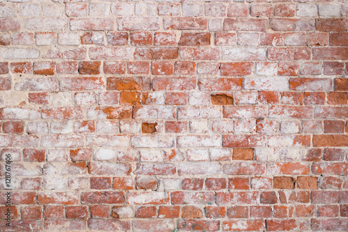 Red old brick wall background