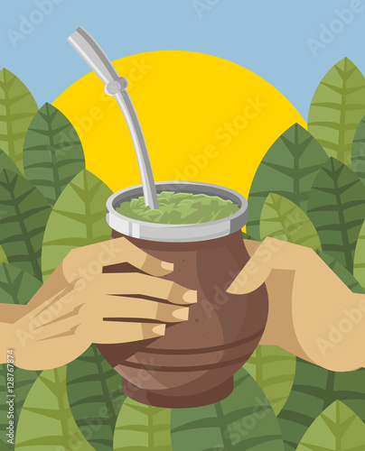 yerba mate hot argentinian drinking