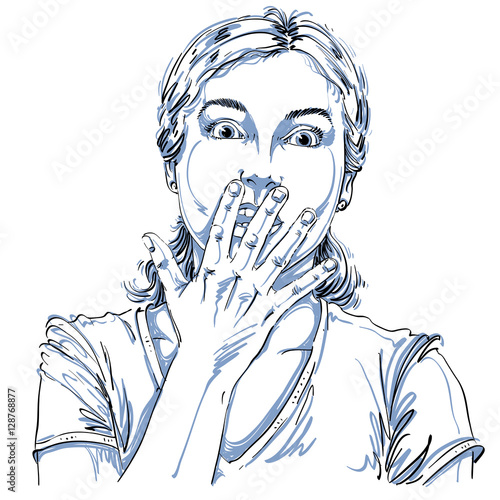 Graphic vector hand-drawn illustration of white skin impressed l