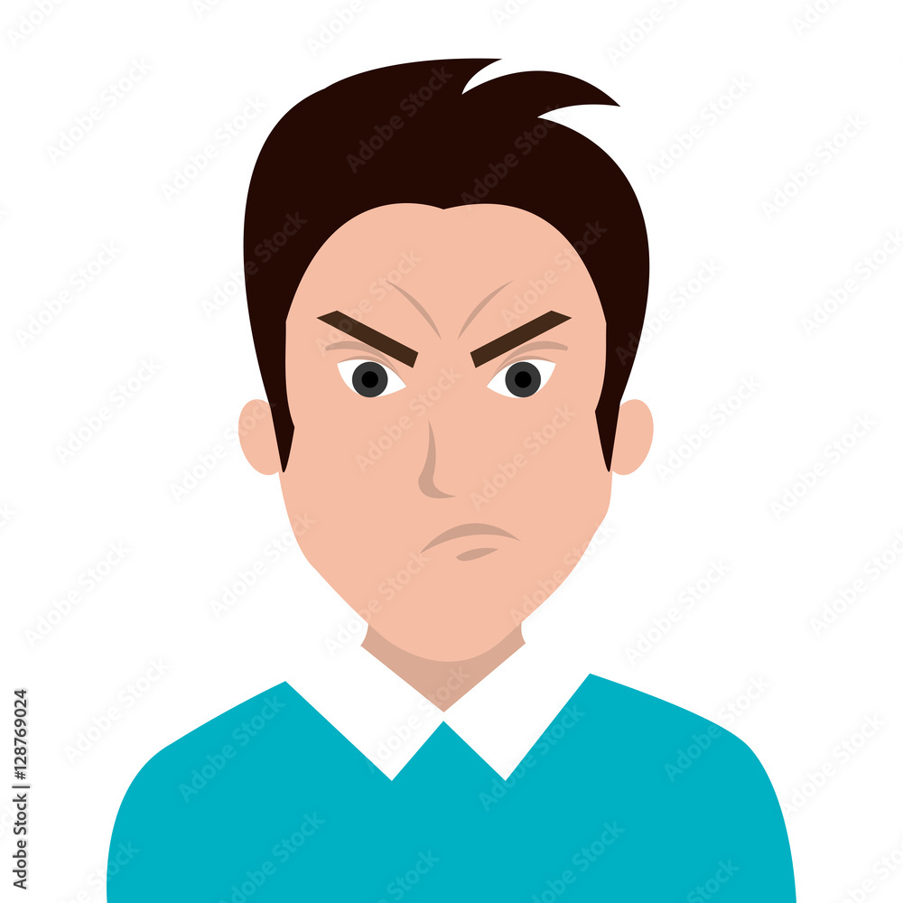 man character facial expression vector illustration design man character facial expression vector illustration design