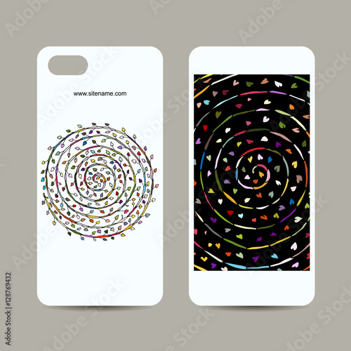 Mobile phone cover design, floral mandala