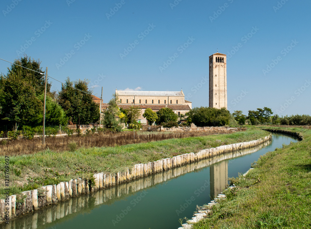 Torcello - View of a channel.Italy, the island Torcello, September 25, 2016: In more prosperous times Torcello had become one of the most important co Chise Monasteries and centers, with flourishing i
