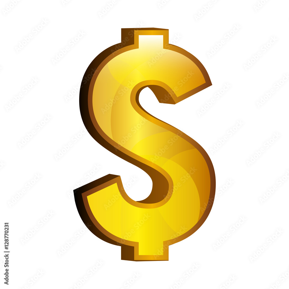 dollar money gold icon vector illustration design