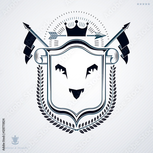 Luxury heraldic vector template. Vintage blazon.