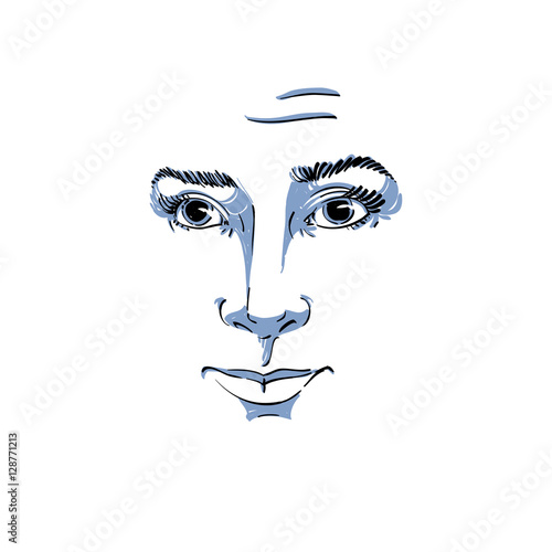 Graphic vector hand-drawn illustration of white skin attractive