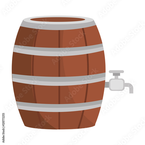 beer wooden barrel icon vector illustration design