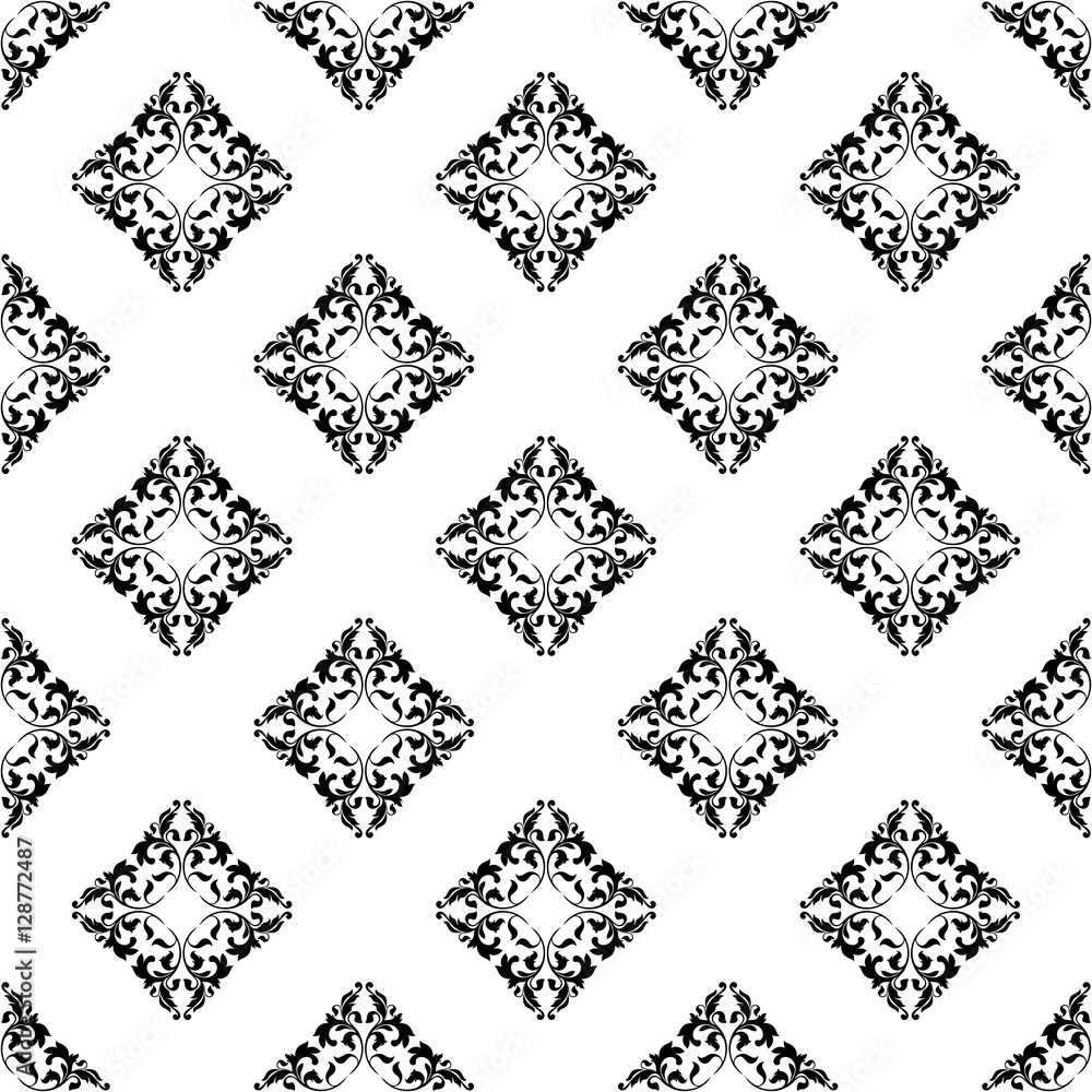 Fototapeta premium Classical seamless pattern with decoration tracery on a white background.
