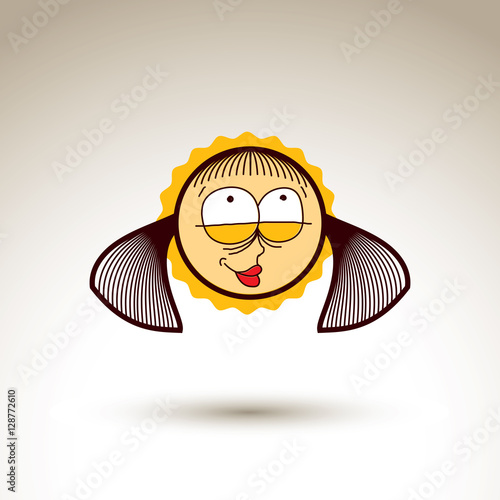 Vector art hand drawn illustration of person. Girl temperament i