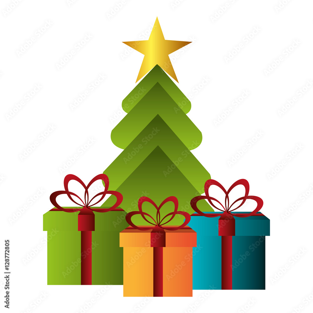 merry christmas tree celebration vector illustration design merry christmas tree celebration vector illustration design