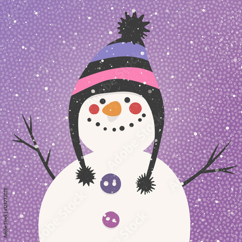 Christmas card with a snowman