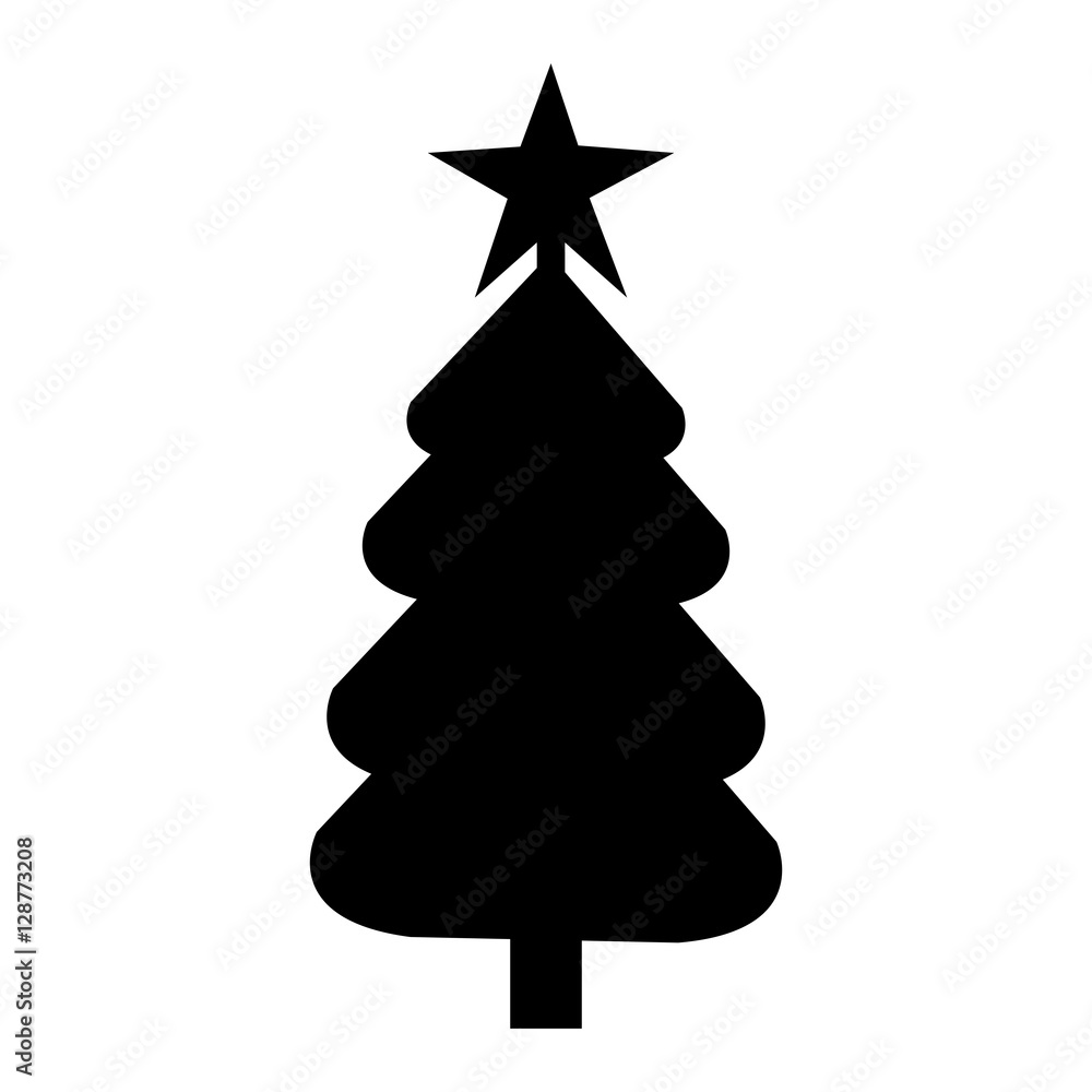 Obraz premium merry christmas tree celebration vector illustration design