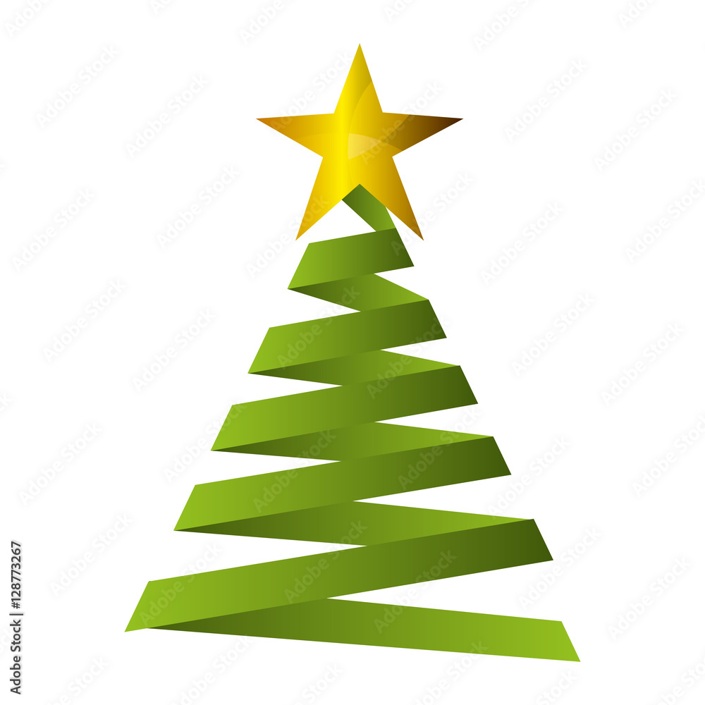 Obraz premium merry christmas tree celebration vector illustration design