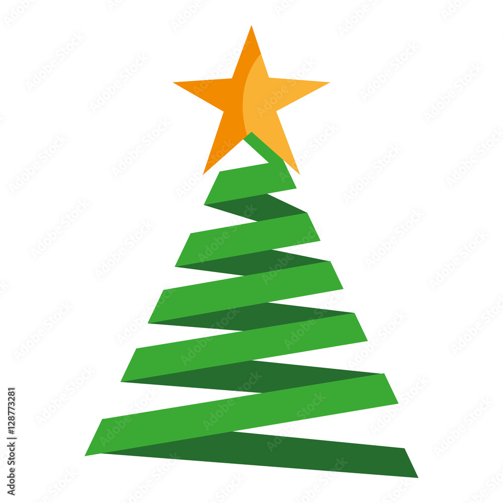 Fototapeta premium merry christmas tree celebration vector illustration design