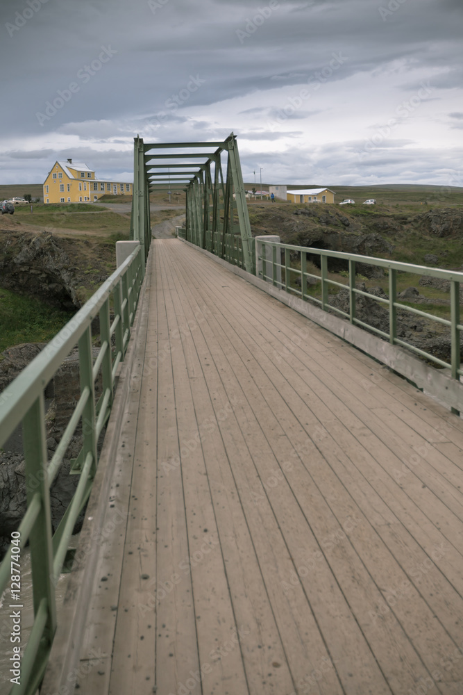 Bridge on The Skjalfandafljot river in Iceland