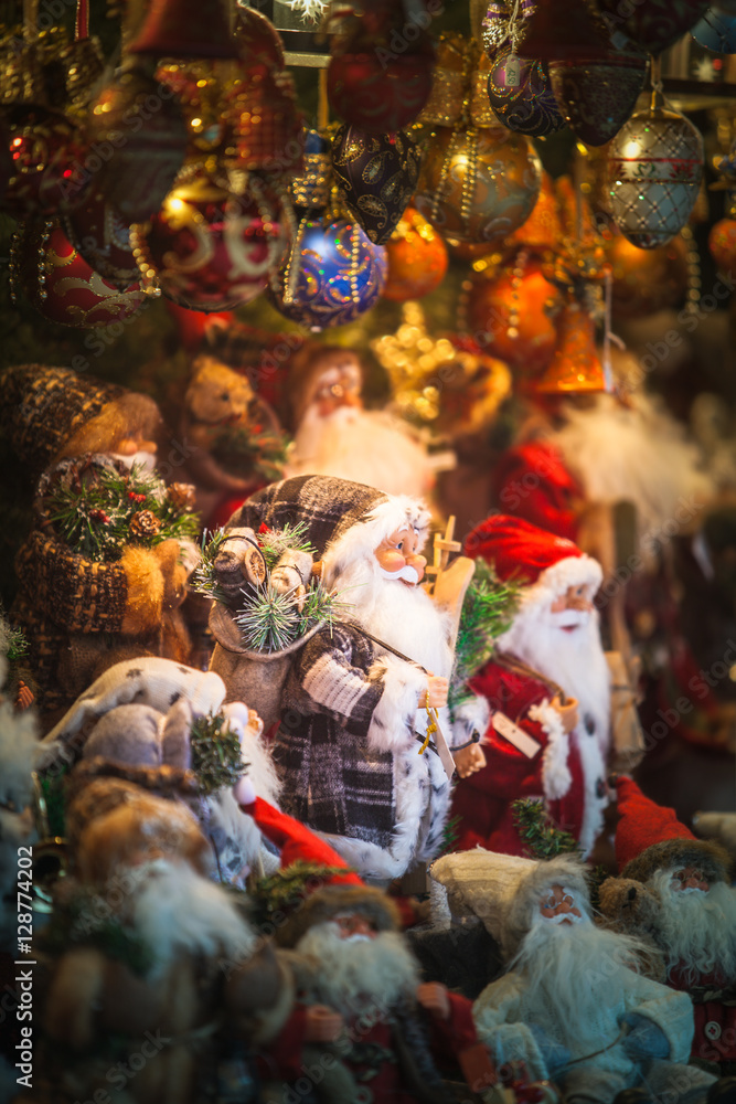 Christmas decoration on an european market