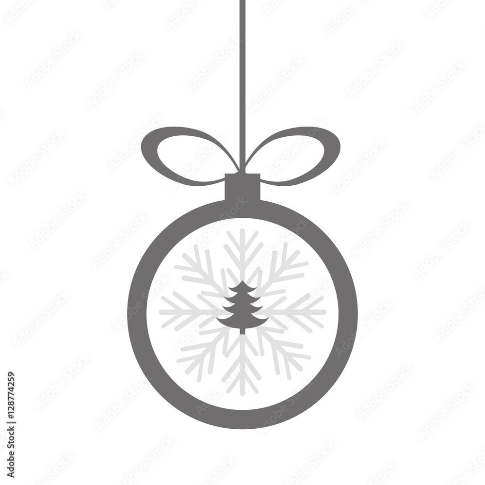 Fototapeta premium happy merry christmas ball card vector illustration design