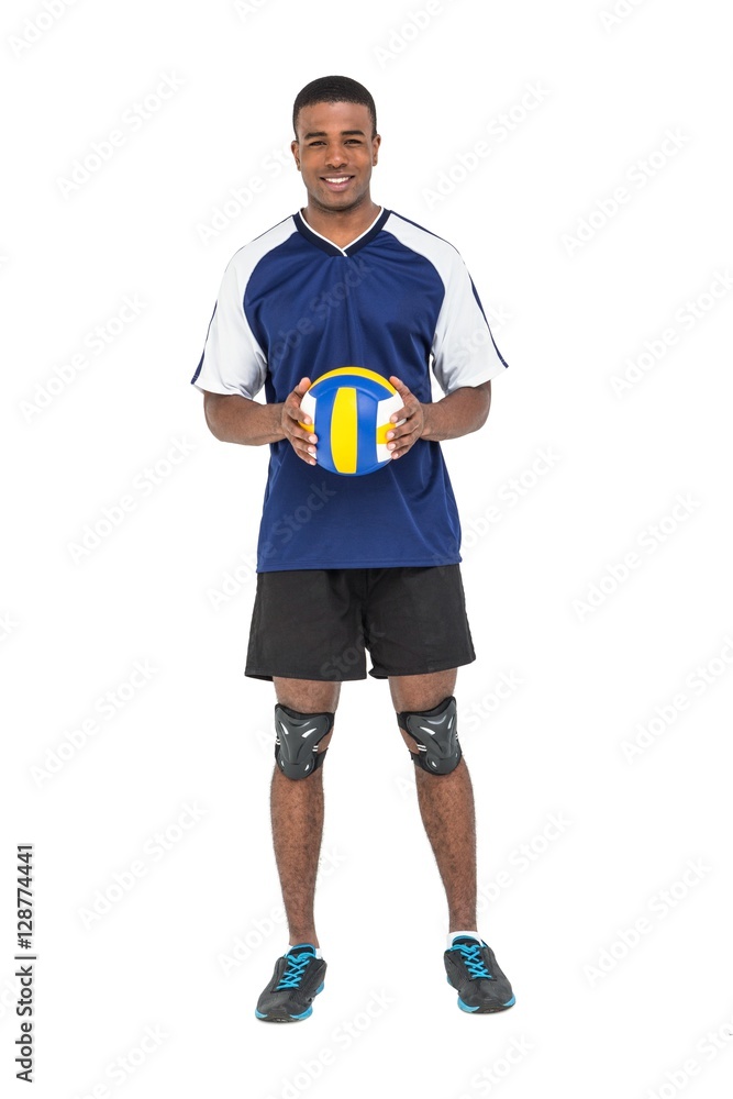 Sportsman holding a volleyball Sportsman holding a volleyball