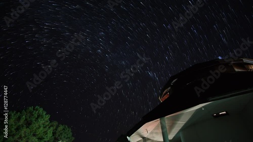 Star trail around the north star