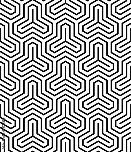 Vector seamless pattern. Modern stylish texture. Repeating geometric pattern with hexagonal tiles.