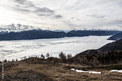 Sea Of Fog Above Lake Millstatt View To Goldeck In Carinthia Austria photo