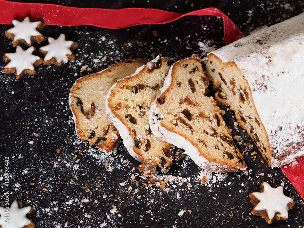 Fototapeta premium Christmas Stollen Cake Bread 