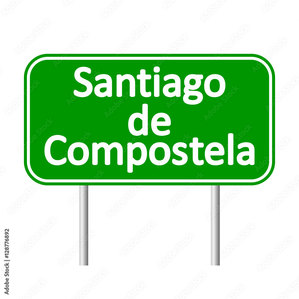 Santiago de Compostela road sign. Santiago de Compostela road sign.