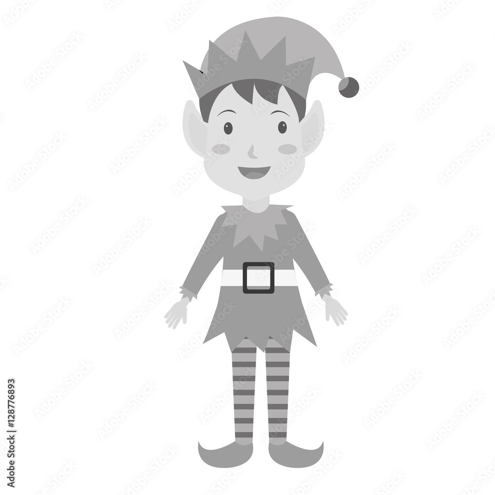 happy merry christmas elf character vector illustration design
