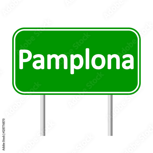 Pamplona road sign.