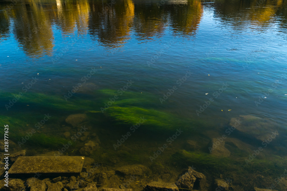 Wonderful autumn landscape by Danube River, Neues Schloss Castle, Ingolstadt, Germany, Bavaria, Europe Wonderful autumn landscape by Danube River, Neues Schloss Castle, Ingolstadt, Germany, Bavaria, Europe