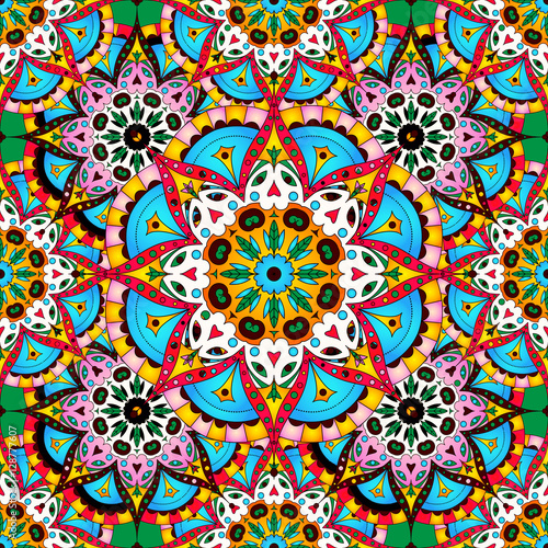Vector magic seamless pattern. national decorative element for fabric ot design. Islam  Arabic  Indian  ottoman motifs. Oriental mandala.