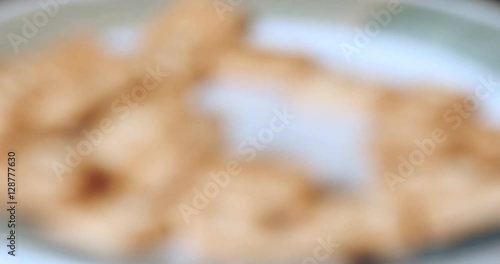 Hardtack biscuit on a plate