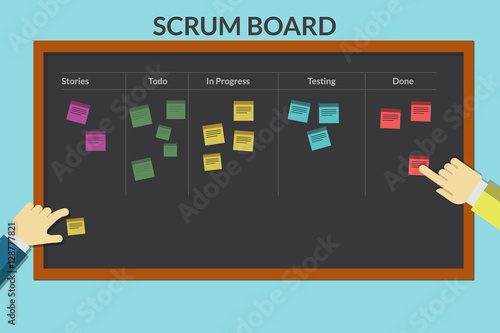 Scrum Boards - Task Agile Development, Vector Illustration