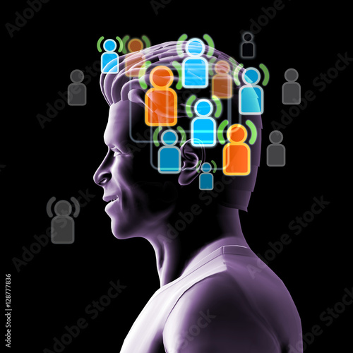 Profile of Man with Social Networking Icons