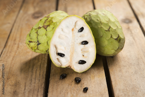 Chirimoya tropical fruit with a sweet flavor and intense