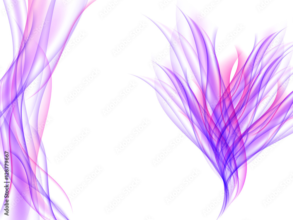 Abstract flower with purple and pink wavy lines on white. Abstract violet background. Bright illustration Abstract flower with purple and pink wavy lines on white. Abstract violet background. Bright illustration