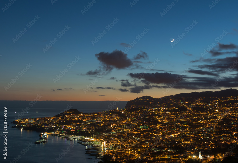 Sunset in Funchal, Madeira island, Portugal, Europe