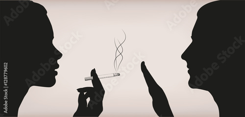 Woman female girl lady smoking smoke cigarette men ban prohibit