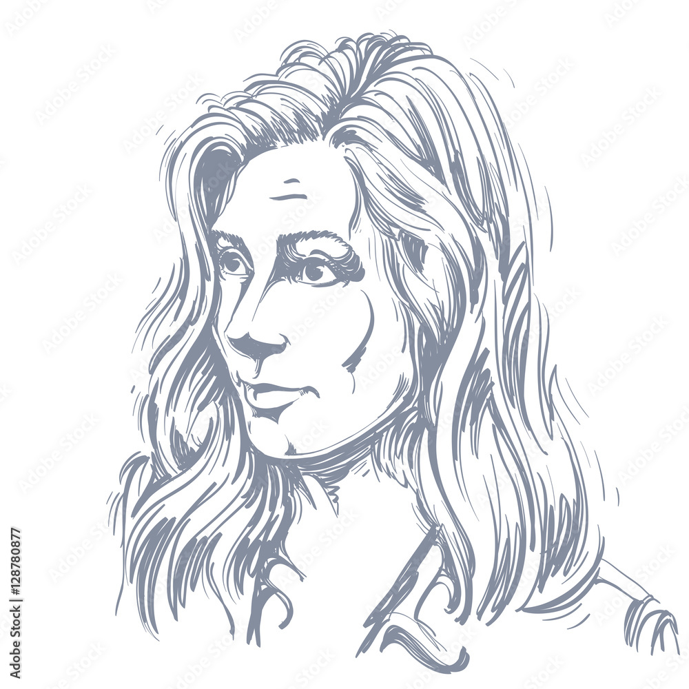 Portrait of delicate doubting woman with wrinkles on her forehea Portrait of delicate doubting woman with wrinkles on her forehea
