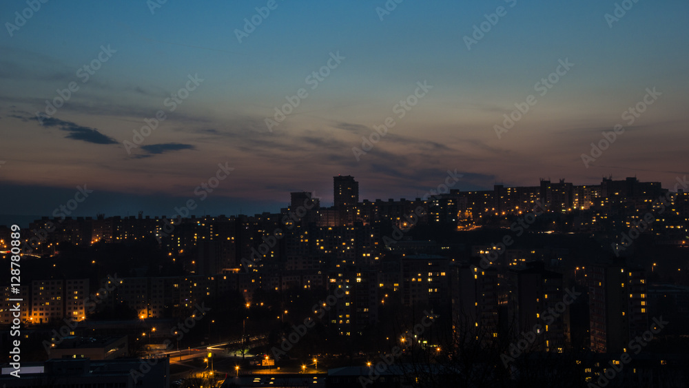 evening cityscape 