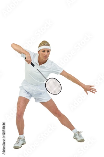 Badminton player playing badminton © WavebreakmediaMicro