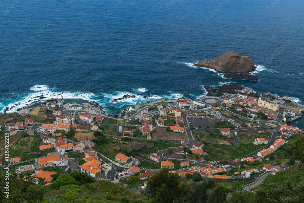 Panorama over Porto Moniz City, Madeira, Portugal, Europe