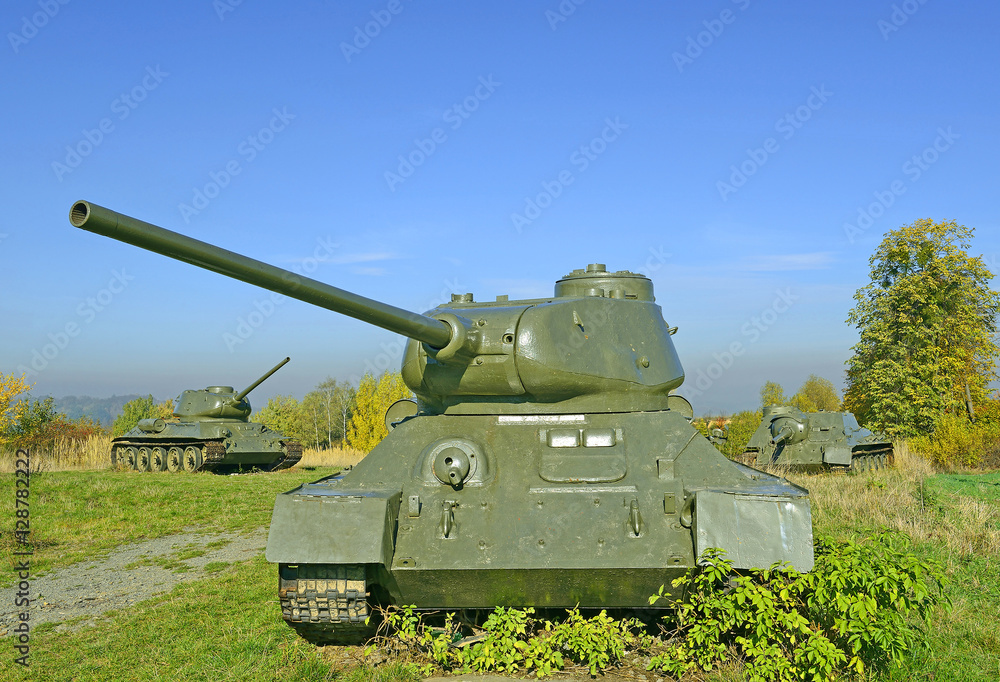 Russian Tank T-34. Old historical weapons from second world war, Hlucin -  Darkovicky, Czech republic Stock Photo | Adobe Stock