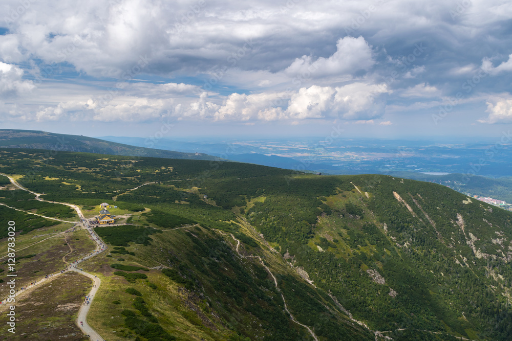 Naklejka premium Sniezka, Krkonose National Park, North Bohemia, Central Europe, Czech Republic