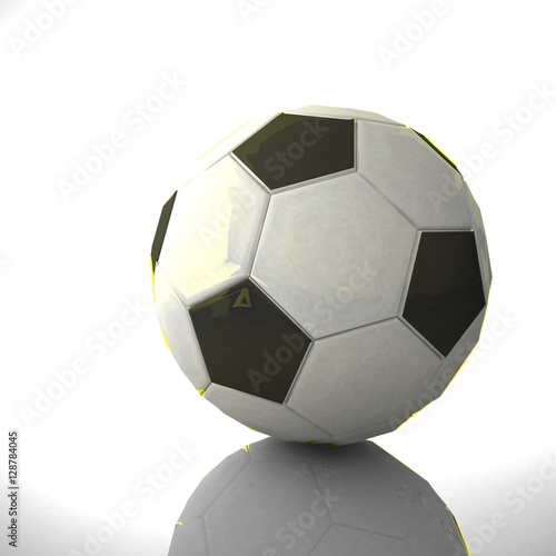 Soccer ball over reflecting background