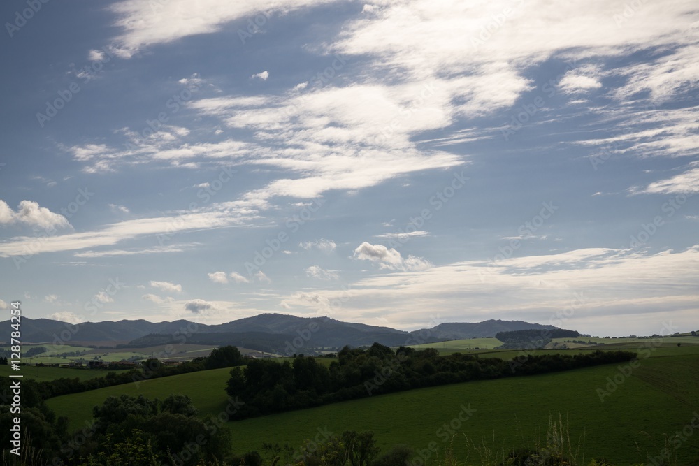 Obraz premium The view on the meadow. Zilina, Slovakia