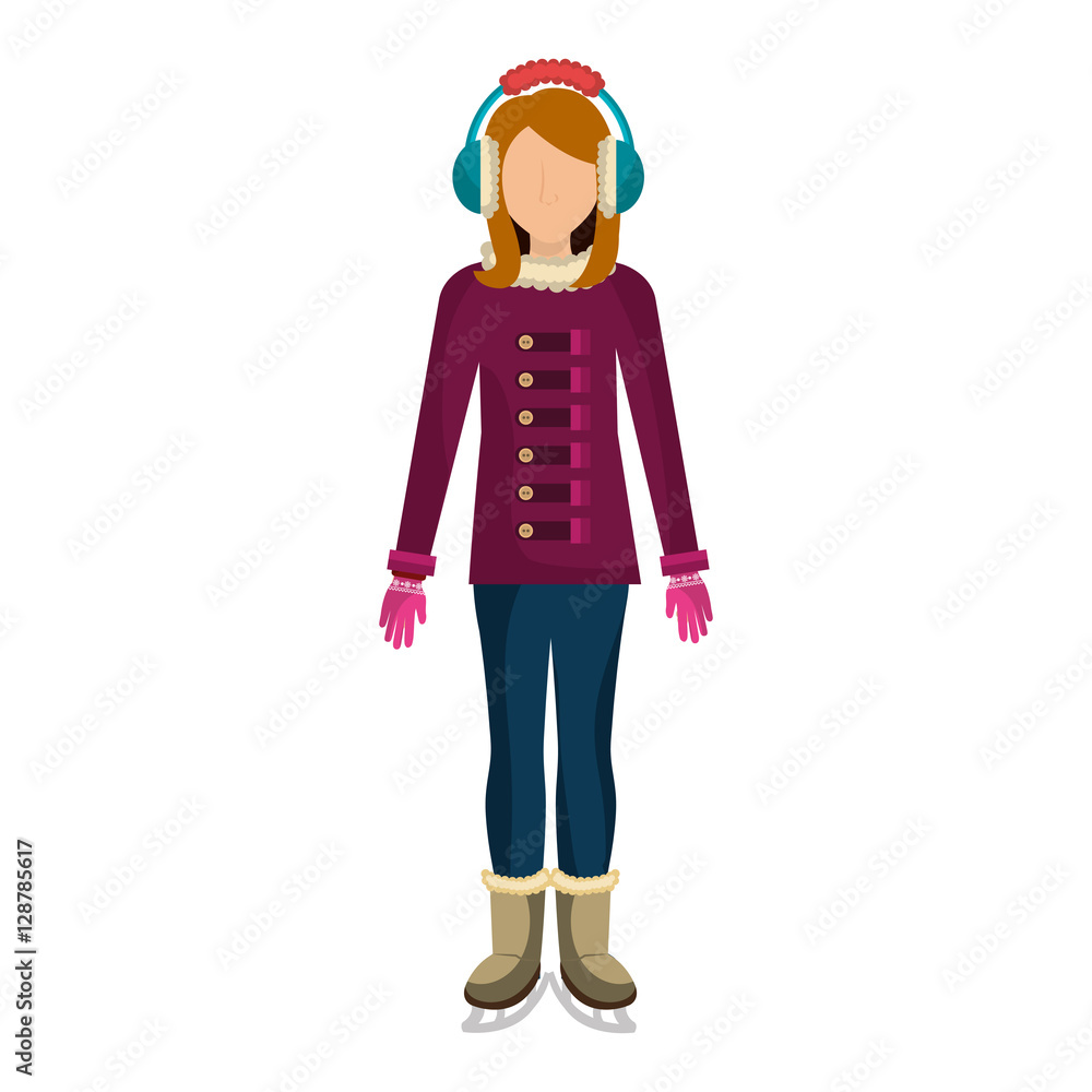 person character with winter clothes vector illustration design person character with winter clothes vector illustration design