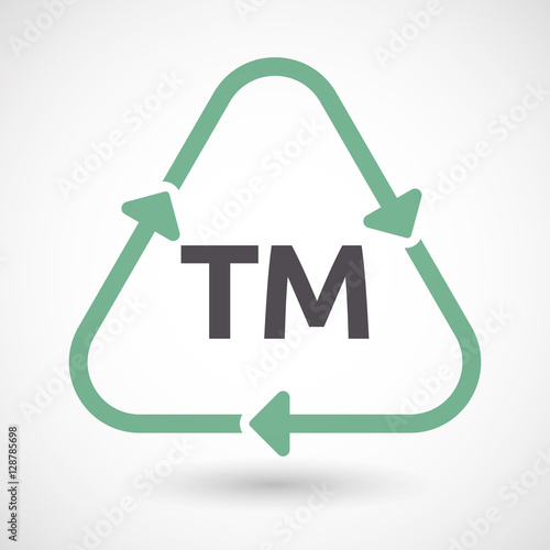 Isolated recycle sign with    the text TM