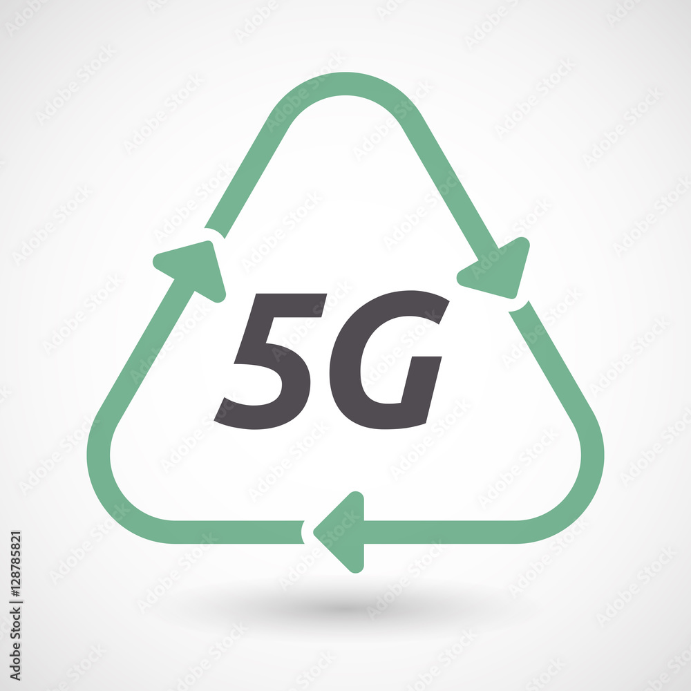 Isolated recycle sign with the text 5G Isolated recycle sign with the text 5G